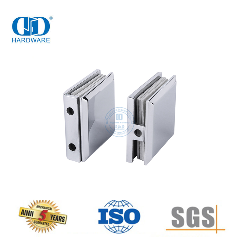 Polished Finish 8-10mm Glass Door Clamp Clip for Bathroom