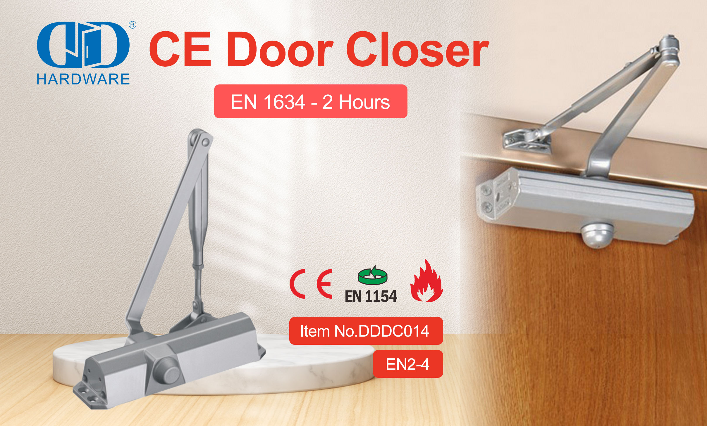 CE EN1154 Self Closing Aluminum Commercial Exterior Door Slow Closers