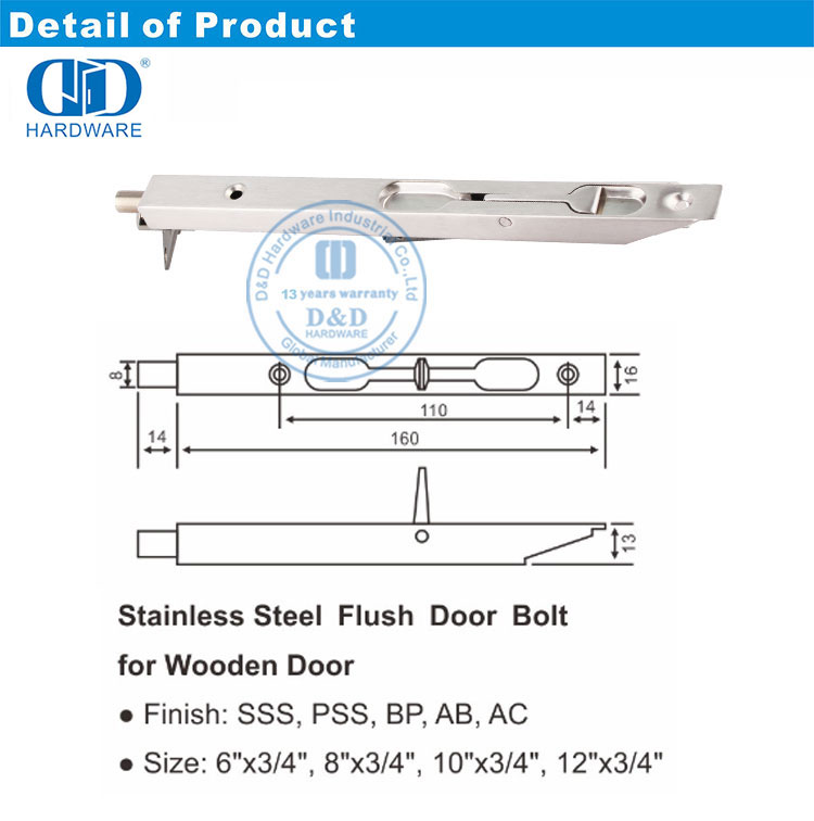 Stainless Steel Box Type Flush Bolt for Wooden DoorDDDB007SSS Buy